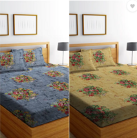 Flipkart SmartBuy 160 TC Microfiber Double Printed Flat Bedsheet pack of 2