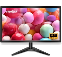 FRONTECH 19 Inch HD LED Monitor | Refresh Rate 60 Hz,1440 x 900 Pixels | Wall Mountable Slim & Stylish Design with 16.7M Colors | HDMI & VGA Ports,Built-in Power Supply (MON-0071,Black)