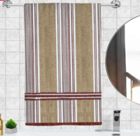 Brown 100 % Cotton Patterned 220 GSM Bath Towels (set of 2)