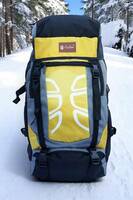 LayOver  High Quality Water Resistance Trekking Hiking Travel Bag With Shoe Compartment Rucksack - 60 L  (Yellow)