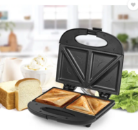 cello Super Club Ultra Pro 800W Sandwich Maker | Non-Stick Coating | Power Indicators Toast  (Black)