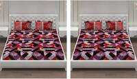 Moca by Monte Carlo 120 TC Microfiber Double Printed Flat Bedsheet  (Pack of 2, Multicolor)