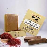 Serenearth Ghar Soaps Sandalwood & Saffron Magic Soaps For Bath (100 Gms) | 