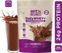 OPEN SECRET 0.5 kg India's 1st Whey+ Protein Powder - Complete Protein with Whey and Plant Protein Blends  (500 g, Chocolate)