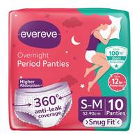 EverEve Ultra Absorbent, Heavy Flow Disposable Period Panties for Sanitary Protection, S-M (10 Pcs)
