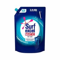 Surf Excel Matic Top Load Liquid Detergent 3.2 L Refill, Designed for Tough Stain Removal on Laundry in Washing Machines