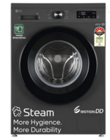 LG 7 kg 5 Star, Inverter Direct Drive Technology, 6 Motion DD, Steam, Fully Automatic Front Load Washing Machine Black, Grey (FHB1207Z2M)