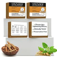 Soulflower Cleansing Sandalwood Soap for Bath  Pack of 2 150g Each