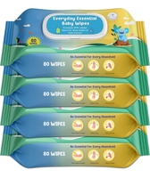 MUMta Cleansing Baby Wipes, Enriched with Aloe Vera, Jojoba seed oil, Shea Butter & Vitamin E - 80 Counts/Pack| Essential Wet Wipes with Lid, Alcohol and Paraben free wipes for Babies/Kids (Pack of 4) 