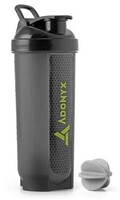 ADONYX Shaker Bottle with Whisk Ball | Gym 700 ml Shaker  (Pack of 1, Black, Plastic)