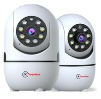 Trueview 2MP Smart CCTV Wi-fi Home Security Camera with Pan Tilt 360° View, 2 Way Talk, Cloud Monitor, Motion Detect, Supports SD Card Up to 256 GB, Night Vision (2MP Robot ATC - Pack of 2)