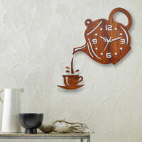 Megias Analog 48 cm X 38 cm Wall Clock (Brown, Without Glass, DIY Clocks)