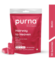 Flipkart minutes: Purna Gummies Biotin Cranberry Flavour Gummy for Hair, Nails, & skin
