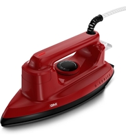  GM G-Cruise 1000 Watt Dry Iron Press with Dual Layer German Technology Non-Stick Coating | Thermostat Control to Easily Iron All Type of Clothes | 1.8 Meter Wire with 360° Swivel Cord - Red 