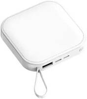 AMYTEL 10000 mAh 15 W Mini Pocket Size Power Bank (White, Lithium-ion, Power Delivery 2.0, Quick Charge 3.0 for Earbuds, Speaker, Mobile)