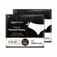 Amazon Basics Disposable Period Panties| L-XL |20 Count (10 x Pack of 2) | 360° Coverage | upto 8 hours of protection | Leak Proof | Overnight Protection | Period Panty