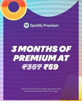 spotify premium 3 month at Rs.59 only