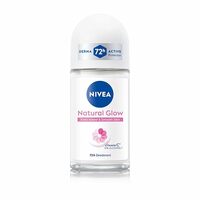 NIVEA Natural Glow Smooth Skin Deodorant Roll On for Women with Vitamin C, Vitamin E, Avocado oil and Licorice Extract | 72 H Even Toned, Smooth & Beautiful Underarms | 0% Alcohol |50 ml