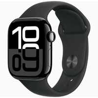 Apple Watch Series 10 GPS + Cellular 42mm Jet Black Aluminium Case with Black Sport Band - ML 