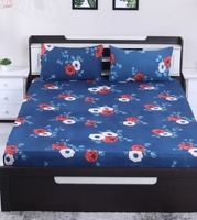 Flipkart SmartBuy 140 TC Microfiber Double Floral Flat Bedsheet  (Pack of 1, Multicolor)