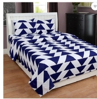 Panipat Textile Hub 143 TC Polycotton Double 3D Printed Fitted & Flat Bedsheet  (Pack of 1, Multicolor)