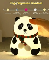ZEBIFY Panda Lamp (Inbuilt 7 Different Lights) Night Lamp  (13 cm, Multicolor)