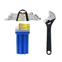 Visko Hand Tools Combo , 815 Tools Combo With 331 Phosphate Finish Single Sided Open End Wrench | 111 8 Blades Combination  Tester | 9-Pieces | and S027 Recessed Panel Double Sided Combination Wrench | Pack of 6 