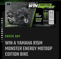 Win Free Sippers and Yamaha R15M Bike from MonsterEnergy Contest 