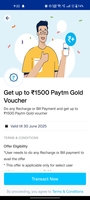 Get up to ₹1500 Paytm Gold Voucher