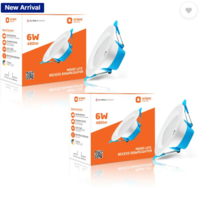 Orient Electric Moonlite 6W Recess Downlighter - Warm White, Pack of 2 Downlighter Ceiling Lamp  (White)