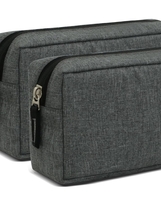  Cranique Travel Organizer Gadget Case | Electronic Accessories Storage Pouch for Power Adapters, Cables, Dongle, Pen Drives, Laptop Charger Pouch (QP2-Grey-Pack2) 