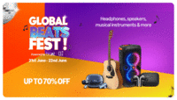 Global Beats Fest - Upto 70% off on Headphones, Speakers, musical instruments & More (21-22 June)