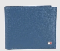 LOWEST TOMMY HILFIGER  Men Blue Genuine Leather Wallet - Regular Size  (4 Card Slots) (719+98 SUPERCOINS)