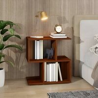 MATTERHORN Engineered Wood Bedside Table with Shelves – Teak Brown Finish