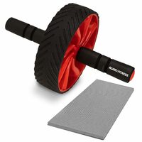 AGARO AR222 Ab Roller SingleWheel, Abdominal Exercise Roller, Home Gym With Knee Mat For Men And Women, Black & Red