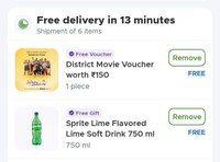 BlinkIt : Shop for ₹300 & Get 750ml Sprite for Free.

Shop for ₹1000 & Get District Movie Voucher Worth ₹150