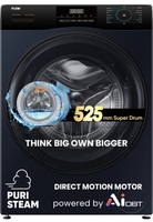 Haier - 9 kg AI with Direct Drive Technology, Fully Automatic Front Load Washing Machine (Black, Blue)