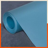 Bathla Shelf Liners - (45cm x 5m Roll) EVA Food Grade Anti Slip Kitchen Mats - Waterproof Drawer Liner Mats for Kitchen, Table, Fridge - Reusable & Easy to Cut (Diamond Textured, Blue)