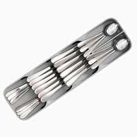 Arto Plastic Compact Cutlery Organizer Rack | Kitchen Knife Fork Spoon Tray Storage Holder | Cutlery Drawer Organiser Kitchen Utensil Holder (Multicolor) (Cutlery)(39.6 X 11 X 5.5 cm)