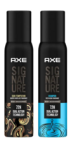 Take a look at this AXE SIGNATURE SIGNATURE Dark Temptation and Champion Deodorant No Gas Body Perfume Deodorant Spray  -  For Men on Flipkart 400ml