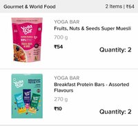 LOOT-  Yoga Bar Chocolate Chunk Nut Multigrain Energy Bar, 2x350 g (Multipack)