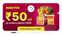 Flipkart Minutes - Get Rs. 50 Off on Rs. 299