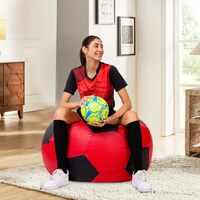 Solimo Football XXXL Faux Leather Bean Bag Filled With Beans (Red & Black) [Apply ₹575 Off Coupon]