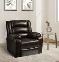 Solimo Mars 1 Seater Leatherette Recliner (Brown) 