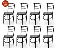 Goyal steel & furniture Durable Office Visitor Study Student Home Compute Work from Home Chair with Heavy Duty Iron Frame (8, Black, Standard)