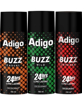  adigo Buzz Wild| Casual | Intense 24hrs Long Lasting Deodorant | 165ml Each Deodorant Spray  -  For Men on Flipkart 