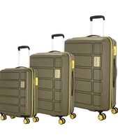  Kamiliant Polypropylene by American Tourister Harrier Zing 3-Piece Luggage Set - 56, 68 & 78 Cm Hard-Sided 8-Wheel Spinner Suitcases (Small, Medium & Large) in Military Olive 