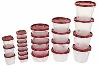 SimpArte Plastic Grocery Container, 23-Pieces, Blushing Red