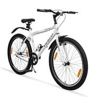 VESCO Downtown 26 T Cycle for Men with Rigid Fork/Single Speed Hybrid Bicycle | Frame 19 Inch | Ideal for 13+ Years Boys and Adult (White)


