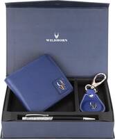 WILDHORN  Men Casual Blue Genuine Leather Wallet - Mini  (5 Card Slots)